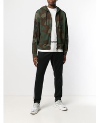 dunkelgrüner Camouflage Pullover mit einem Kapuze von Off-White