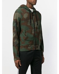 dunkelgrüner Camouflage Pullover mit einem Kapuze von Off-White