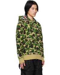 dunkelgrüner Camouflage Pullover mit einem Kapuze von BAPE