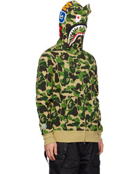 dunkelgrüner Camouflage Pullover mit einem Kapuze von BAPE