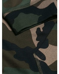 dunkelgrüner Camouflage Pullover mit einem Kapuze von Valentino