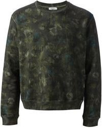 dunkelgrüner Camouflage Pullover mit einem Rundhalsausschnitt von Valentino