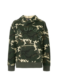 dunkelgrüner Camouflage Pullover mit einer Kapuze von The Upside