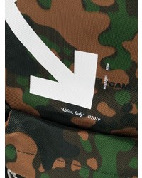 dunkelgrüner Camouflage Segeltuch Rucksack von Off-White