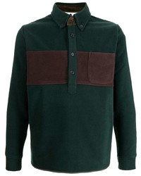 dunkelgrüner Fleece-Polo Pullover von Anglozine