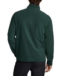 dunkelgrüner Fleece-Pullover mit einem Reißverschluss am Kragen von Eddie Bauer