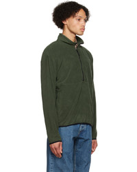 dunkelgrüner Fleece-Pullover mit einem Reißverschluss am Kragen von GOLDWIN