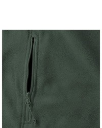 dunkelgrüner Fleece-Pullover mit einem Reißverschluss am Kragen von Russell