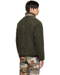 dunkelgrüner Fleece-Pullover mit einem Reißverschluß von CARHARTT WORK IN PROGRESS