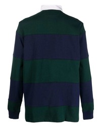 dunkelgrüner horizontal gestreifter Polo Pullover von Polo Ralph Lauren
