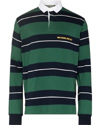 dunkelgrüner horizontal gestreifter Polo Pullover von Vetements