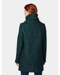 dunkelgrüner Mantel aus Bouclé von Tom Tailor Denim
