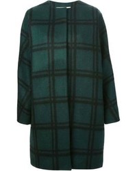 dunkelgrüner Mantel mit Schottenmuster von Marni