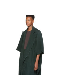 dunkelgrüner Mantel von Homme Plissé Issey Miyake