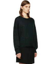 dunkelgrüner Mohair Pullover mit einem Rundhalsausschnitt von Etoile Isabel Marant