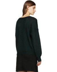 dunkelgrüner Mohair Pullover mit einem Rundhalsausschnitt von Etoile Isabel Marant