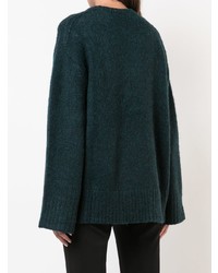 dunkelgrüner Oversize Pullover von Derek Lam