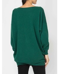 dunkelgrüner Oversize Pullover von Lamberto Losani
