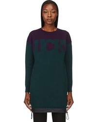 dunkelgrüner Oversize Pullover von Sacai