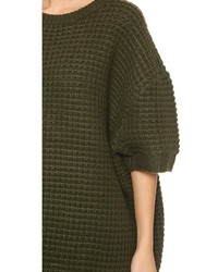 dunkelgrüner Oversize Pullover von Marc by Marc Jacobs