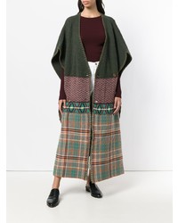 dunkelgrüner Poncho mit Karomuster von Antonio Marras