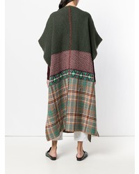 dunkelgrüner Poncho mit Karomuster von Antonio Marras