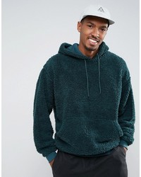 dunkelgrüner Pullover mit einem Kapuze von Asos