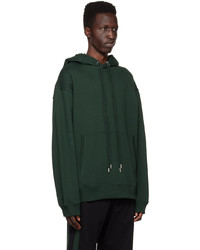 dunkelgrüner Pullover mit einem Kapuze von Dries Van Noten