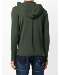 dunkelgrüner Pullover mit einem Kapuze von Les Hommes Urban