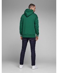 dunkelgrüner Pullover mit einem Kapuze von Jack & Jones