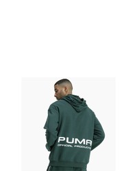 dunkelgrüner Pullover mit einem Kapuze von Puma