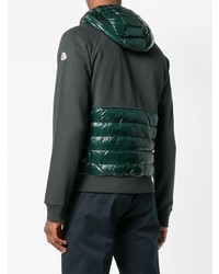 dunkelgrüner Pullover mit einem Kapuze von Moncler