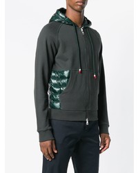 dunkelgrüner Pullover mit einem Kapuze von Moncler