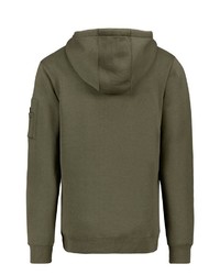 dunkelgrüner Pullover mit einem Kapuze von Urban Surface