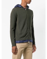 dunkelgrüner Pullover mit einem Kapuze von Moncler