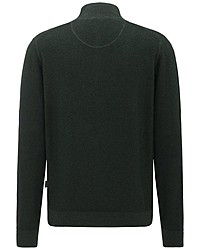 dunkelgrüner Pullover mit einem Reißverschluss am Kragen von Fynch Hatton