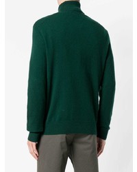 dunkelgrüner Pullover mit einem Reißverschluss am Kragen von Polo Ralph Lauren