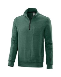 dunkelgrüner Pullover mit einem Reißverschluss am Kragen von JOY SPORTSWEAR