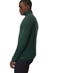 dunkelgrüner Pullover mit einem Reißverschluss am Kragen von Marc O'Polo