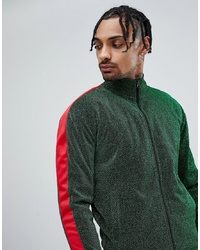 dunkelgrüner Pullover mit einem Reißverschluß von Jaded London