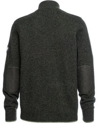 dunkelgrüner Pullover mit einem Reißverschluß von LUIS STEINDL