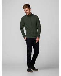 dunkelgrüner Pullover mit einem Reißverschluß von Produkt