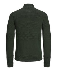 dunkelgrüner Pullover mit einem Reißverschluß von Produkt