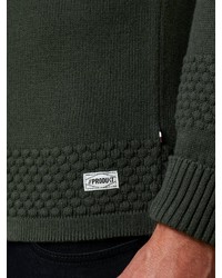 dunkelgrüner Pullover mit einem Reißverschluß von Produkt