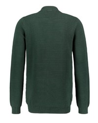 dunkelgrüner Pullover mit einem Reißverschluß von Stitch & Soul