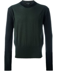 dunkelgrüner Pullover mit einem Rundhalsausschnitt von Ann Demeulemeester