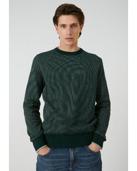 dunkelgrüner Pullover mit einem Rundhalsausschnitt von Armedangels