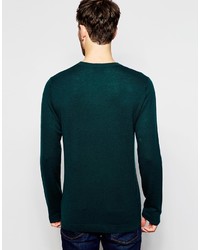 dunkelgrüner Pullover mit einem Rundhalsausschnitt von Asos