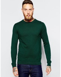 dunkelgrüner Pullover mit einem Rundhalsausschnitt von Asos