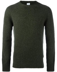 dunkelgrüner Pullover mit einem Rundhalsausschnitt von Aspesi